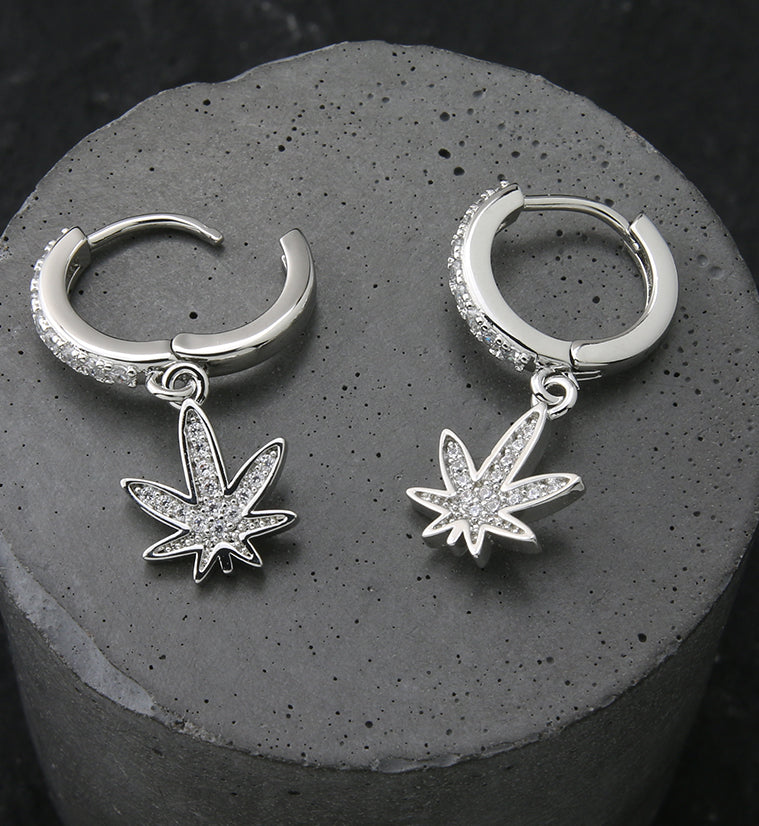 Hemp CZ Stainless Steel Hoop Earrings