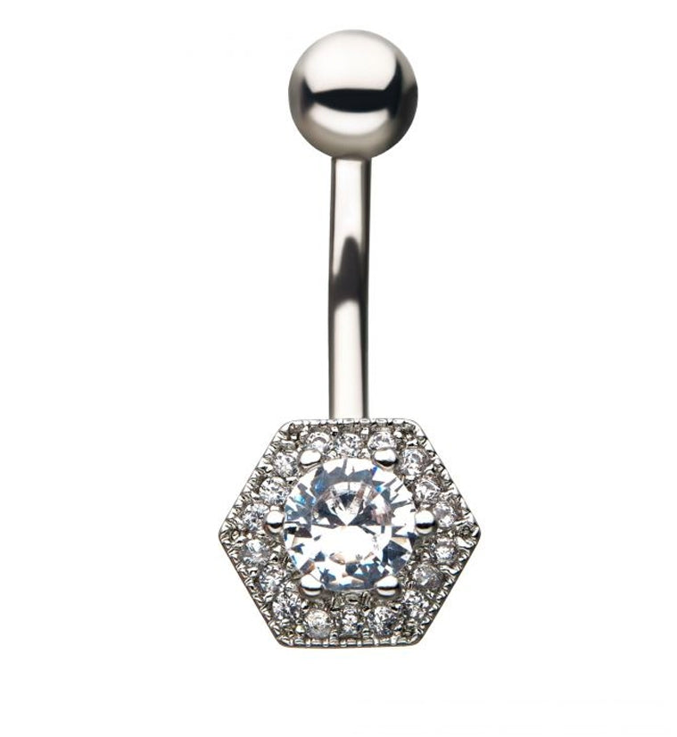 Hexagon Gem Belly Ring