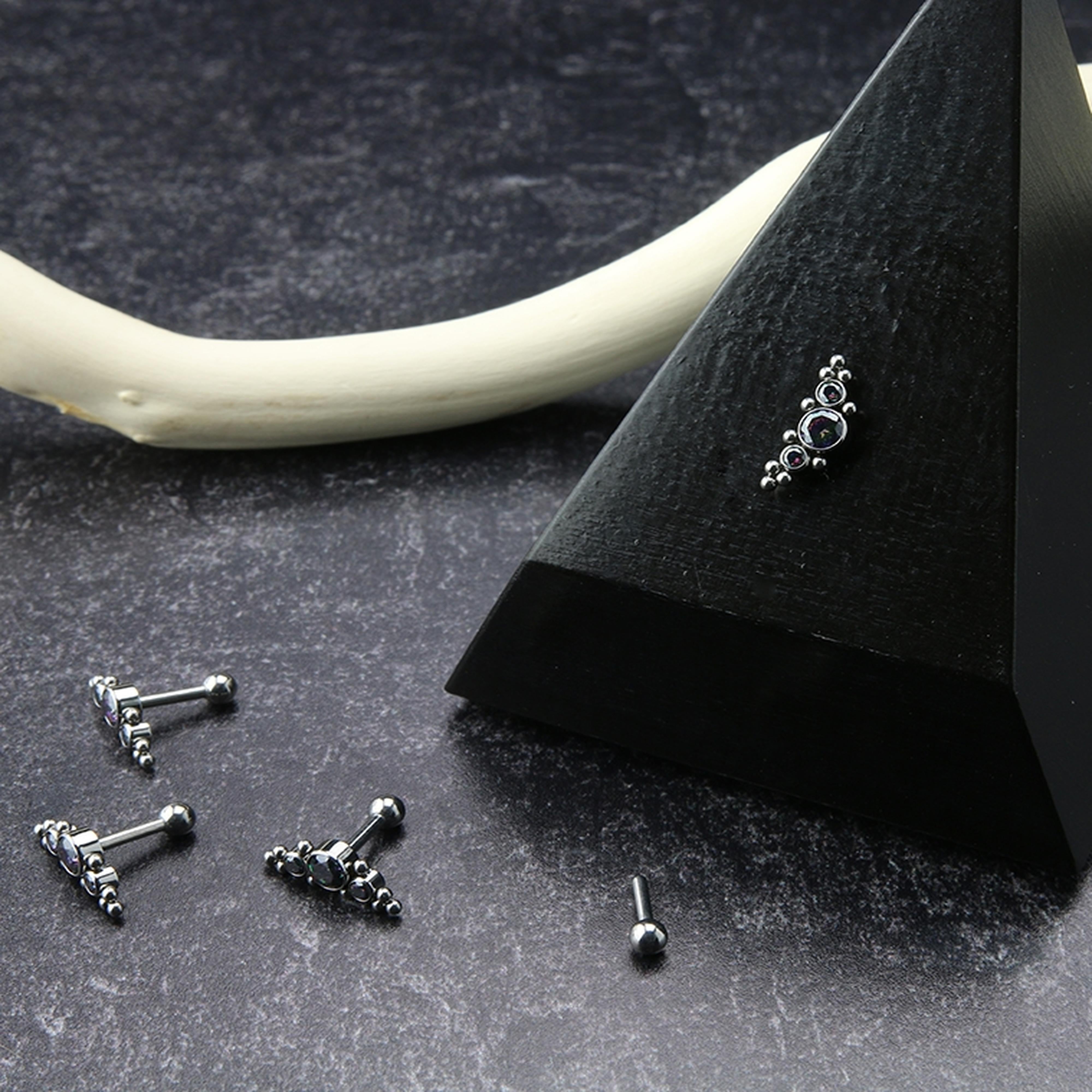 Horde Cluster CZ Titanium Threadless Barbell