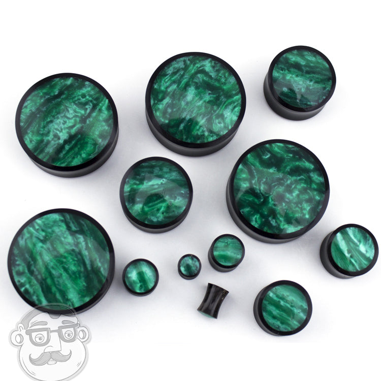 Horn Plugs With Green Resin Inlay