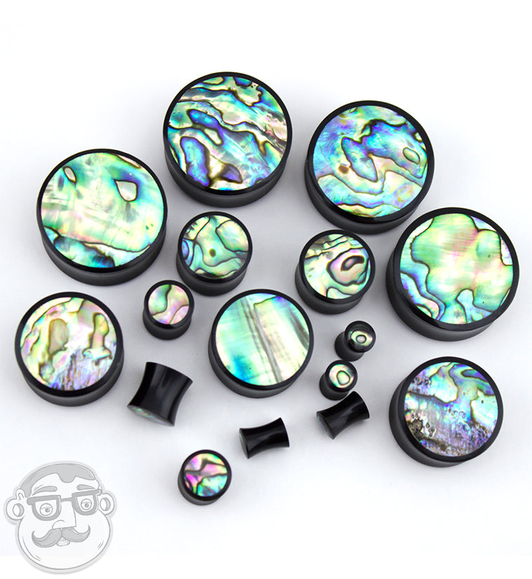 Horn Plugs With Abalone Shell Inlay