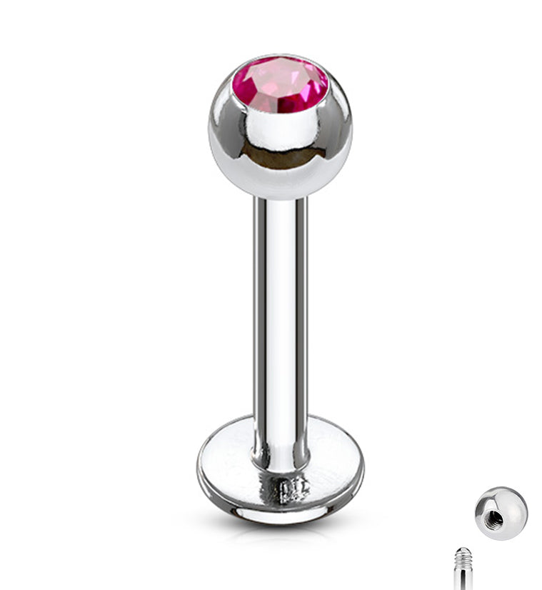 Fuchsia CZ Labret Post