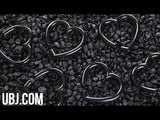 Black PVD Hanging Heart Ear Weights