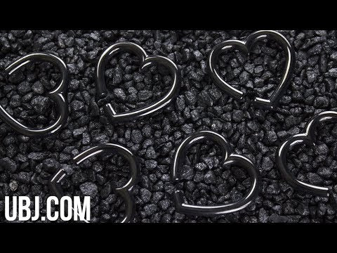 Black PVD Hanging Heart Ear Weights