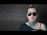 Blue Cosmic Spiral Glass Plugs