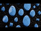 Turquoise Howlite Stone Teardrop Plugs