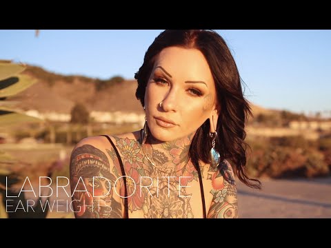 Elliptic Labradorite Stone Ear Weights