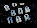 Opalite Glass Key Square Ear Weights