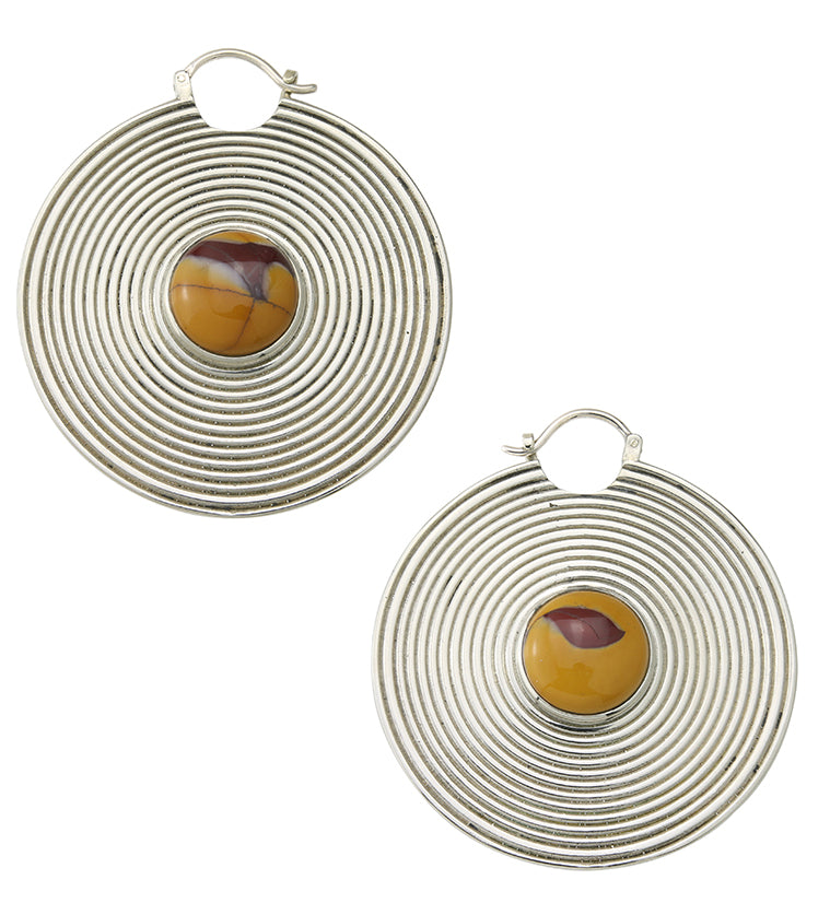 Hypnotic Mookaite White Brass Ear Weights