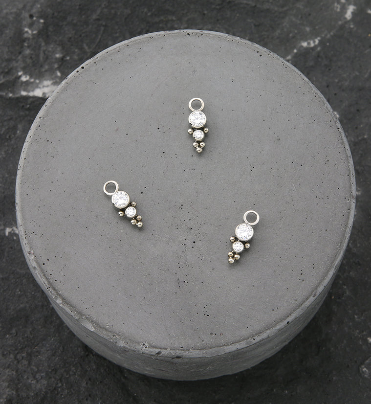 Icicle Clear CZ Titanium Charm