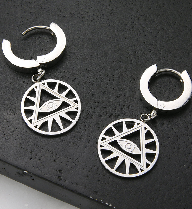Illuminati Stainless Steel Huggie Earrings