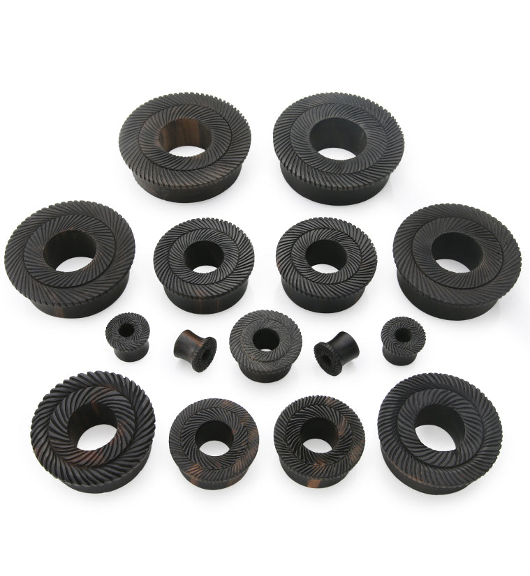 Interlace Areng Wood Mayan Flare Tunnel Plugs