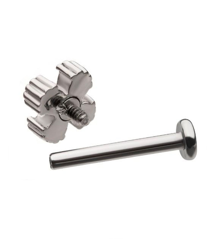 18G Quad CZ Internally Threaded Labret