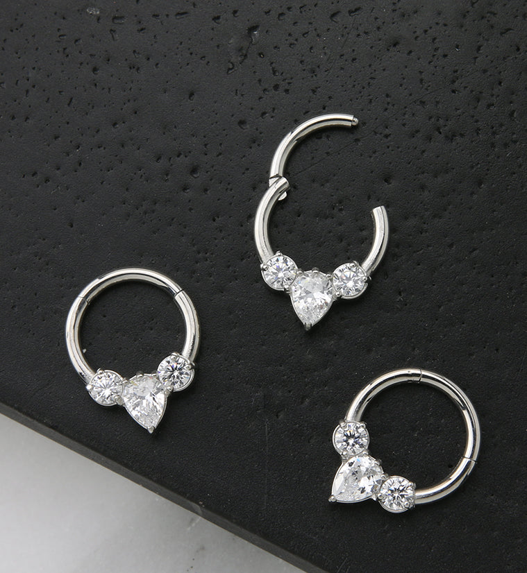 Iota CZ Hinged Segment Ring