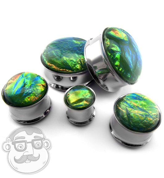 Green Ivy Foil Stainless Steel Plugs