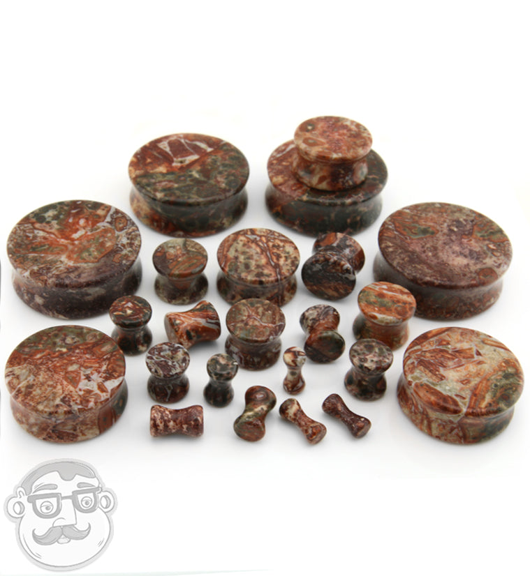 Leopard Jasper Stone Plugs