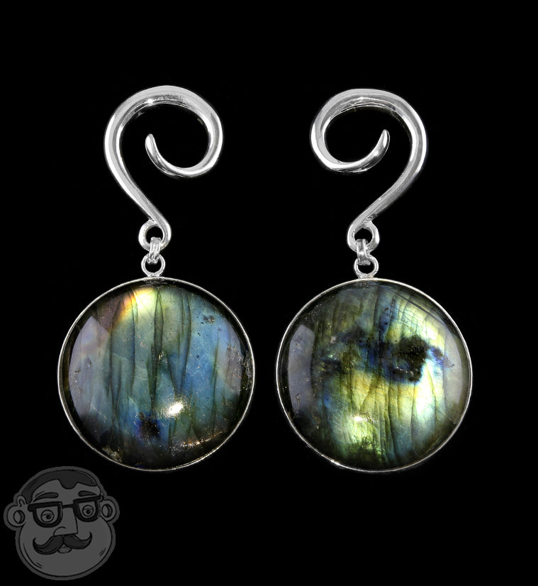 Grand Labradorite Stone Hanging Ear Weights