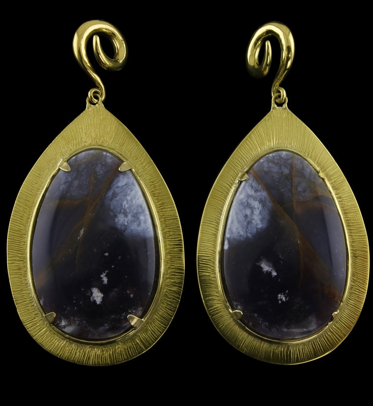 Lament Purple Chalcedony Stone Ear Weights