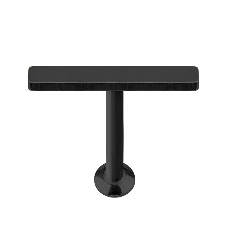 16G PVD Gold Large Bar Internally Threaded Flat Back Steel Post