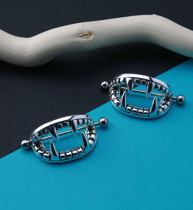 XL Fang Nipple Ring Shield