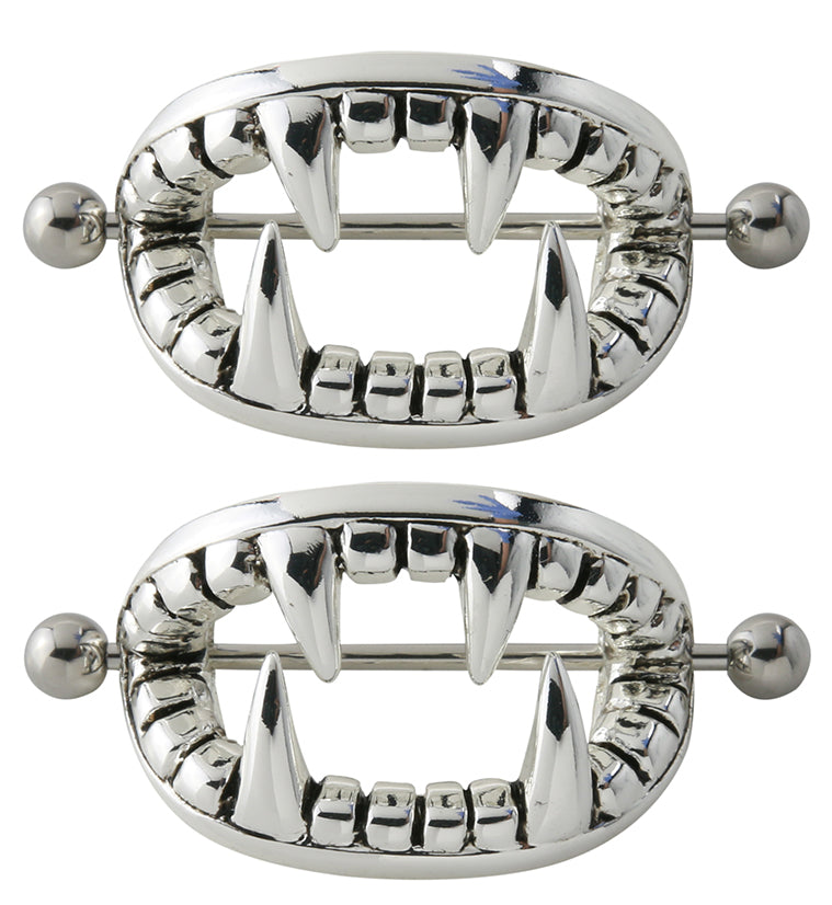 XL Fang Nipple Ring Shield