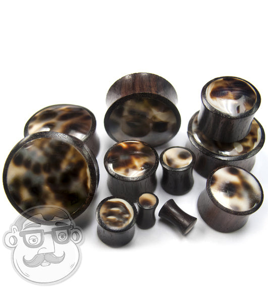Leopard Shell Inlay Wooden Plugs
