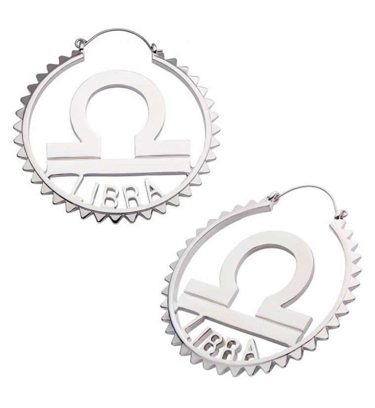 Libra Sign Plug Hoops