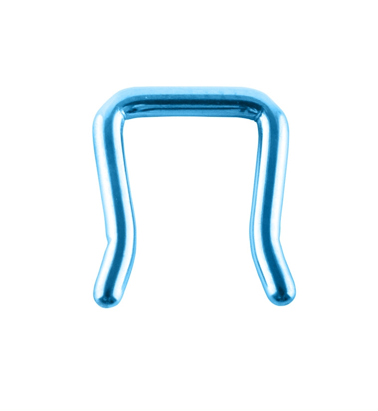 Light Blue ASTM F136 Titanium Staple Septum Ring