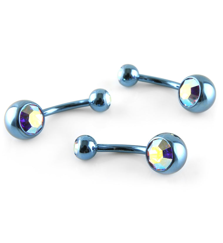 Blurple Titanium Belly Button Ring