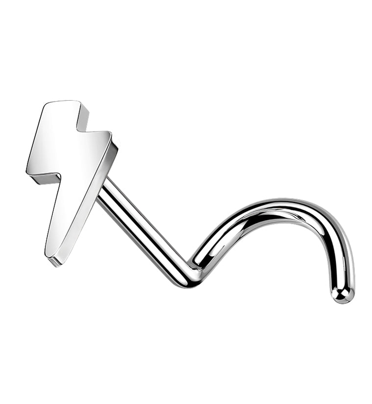 Lightning Bolt Titanium Nose Screw Ring