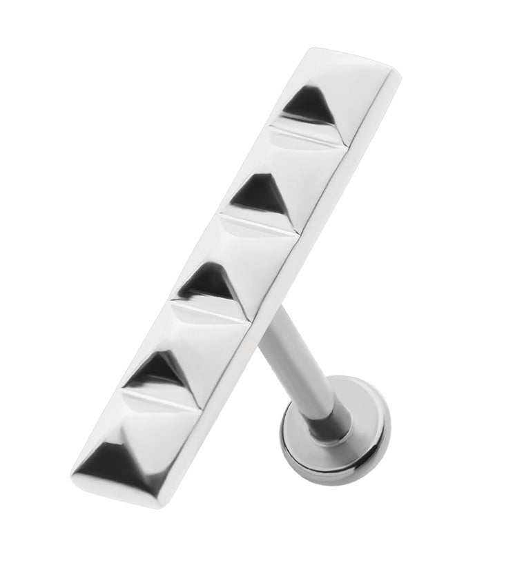 Long Polyhedra Row Stainless Steel Internally Threaded Labret