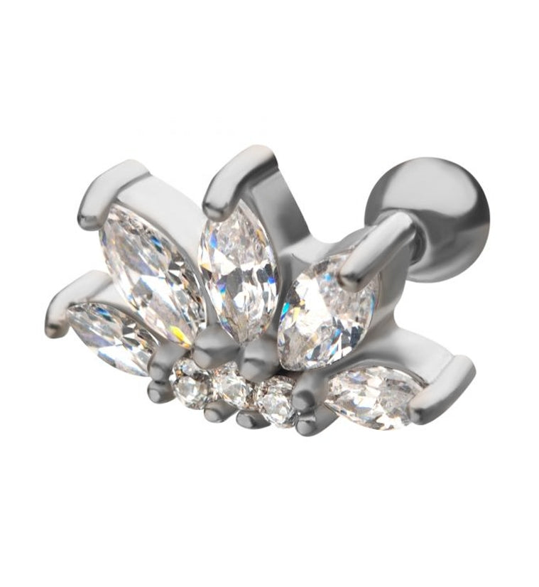 18G Lotus Flower CZ Cartilage Barbell