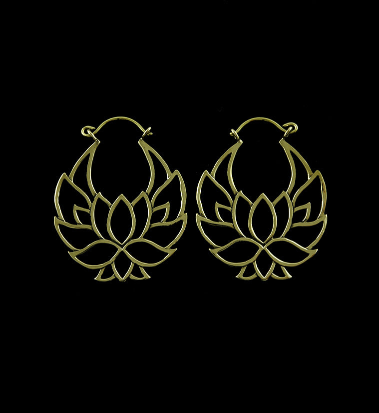 Golden Lotus Plug Hoops