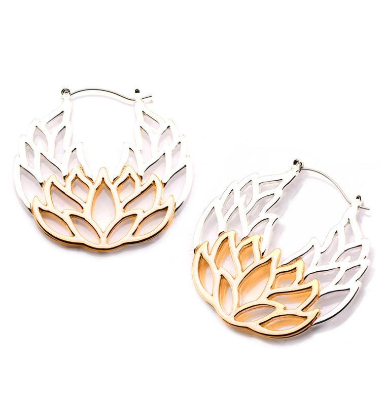 Lotus Flower Plug Hoops