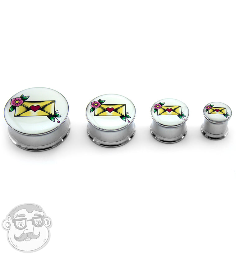 Love Letter Tattoo Steel Plugs