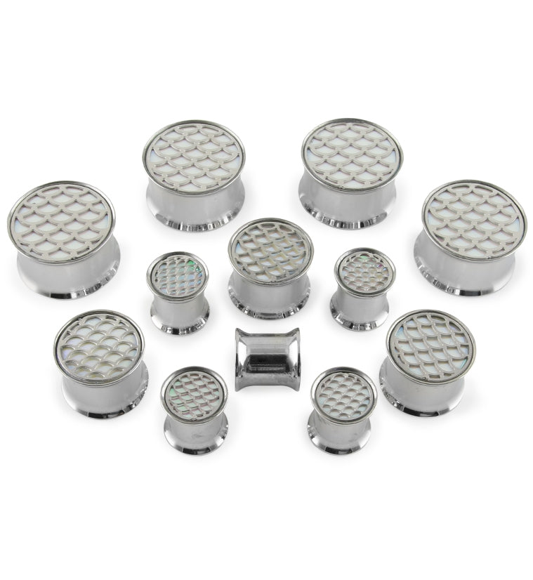 luminescent Mermaid Scale Stainless Steel Plugs