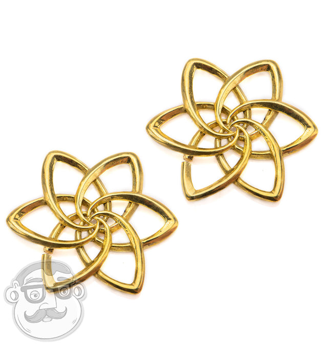 Floral Brass Ear Weights