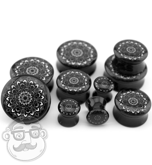 Black Mandala Flower Plugs