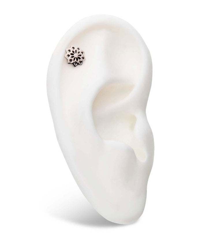 Mandala Flower Internally Threaded Titanium Top