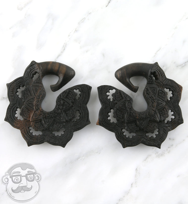 Mandala Wooden Ear Weights