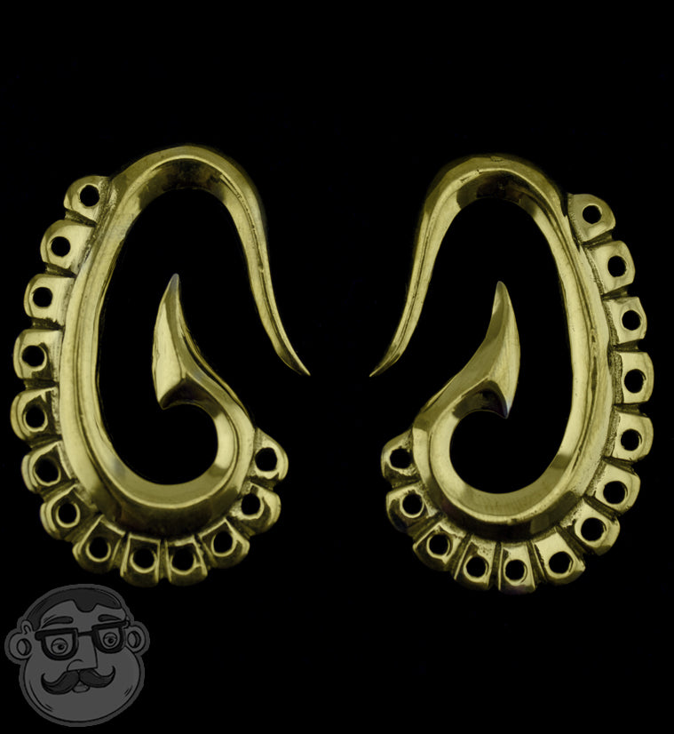 Maori Hook Brass Ear Weights