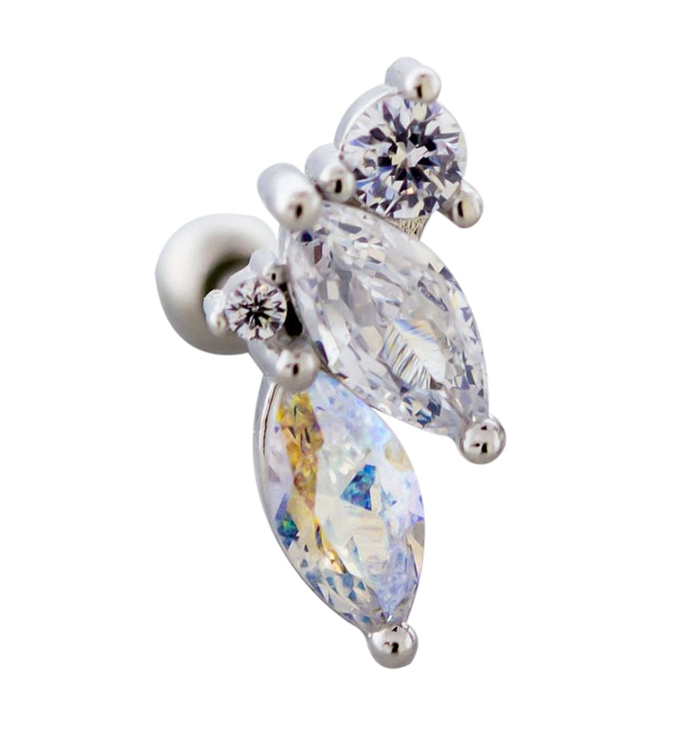 Marquise Rainbow Aurora Gem Cartilage Barbell