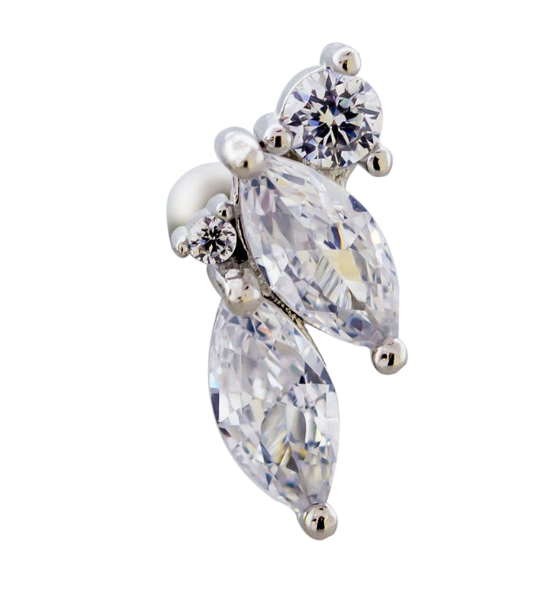 Marquise Clear Gem Cartilage Barbell