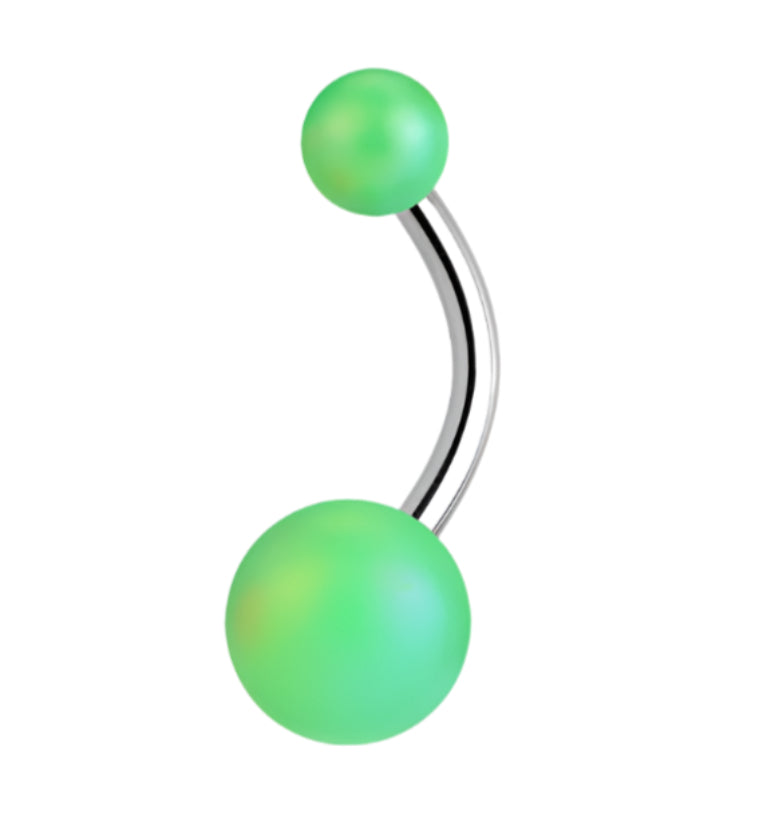 Matte Green Stainless Steel Belly Button Ring