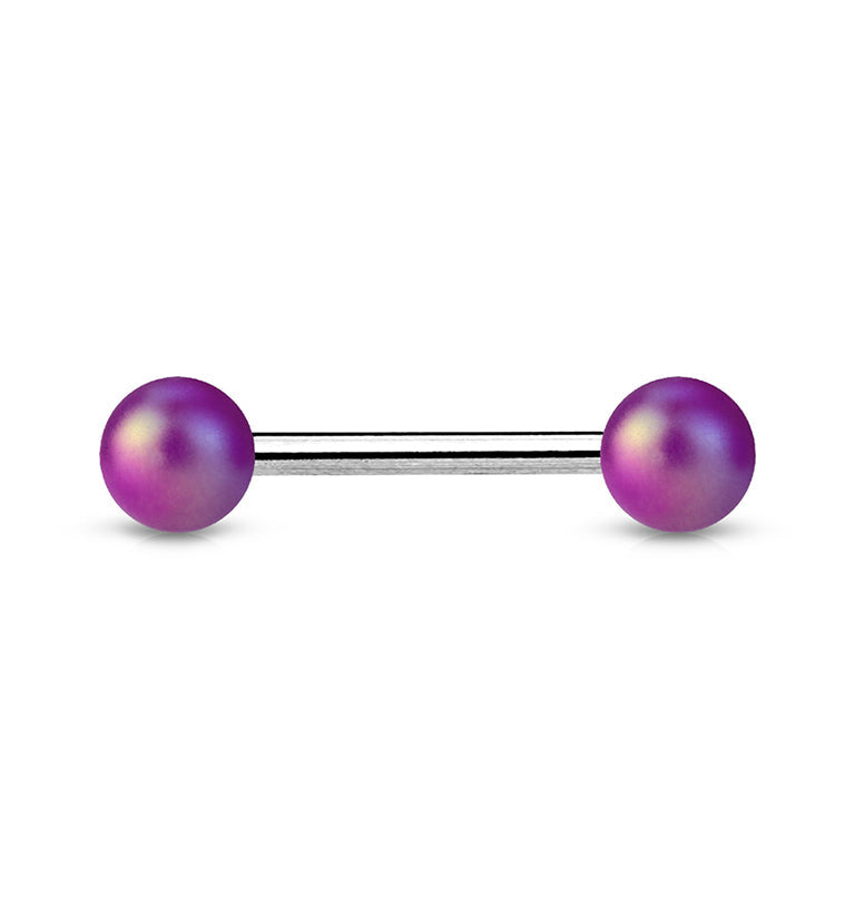 14G Matte Purple Stainless Steel Barbell