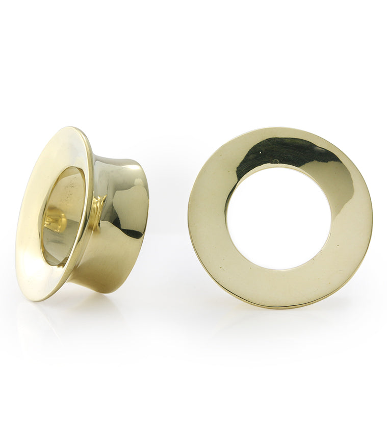 Mayan Flare Brass Tunnel Plugs