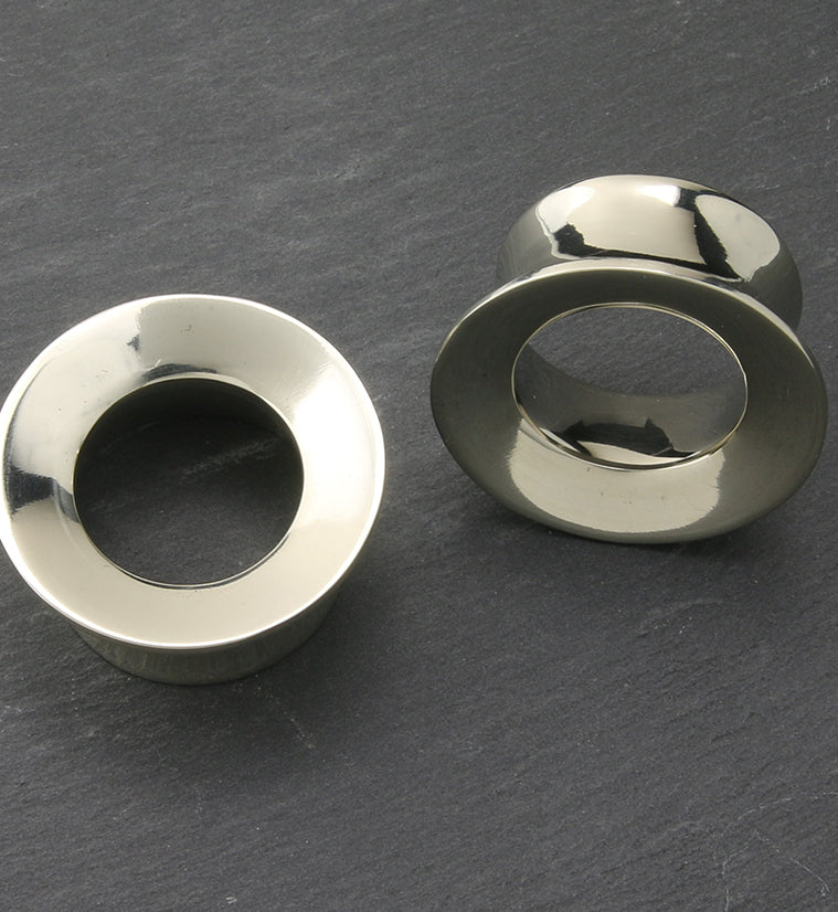 Mayan Flare White Brass Tunnel Plugs