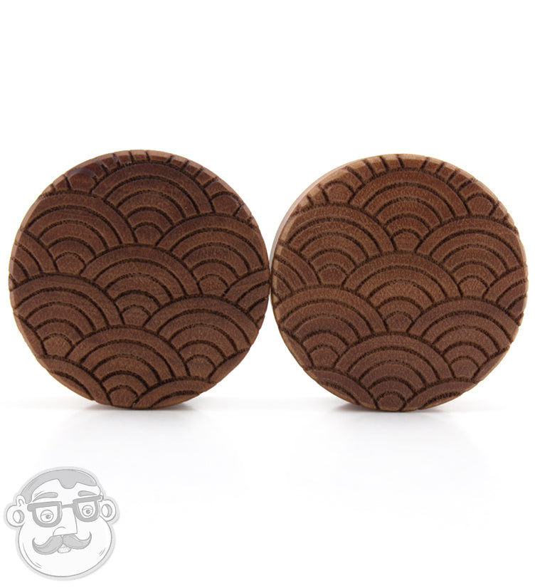 Seigaiha Engraved Saba Wood Plugs