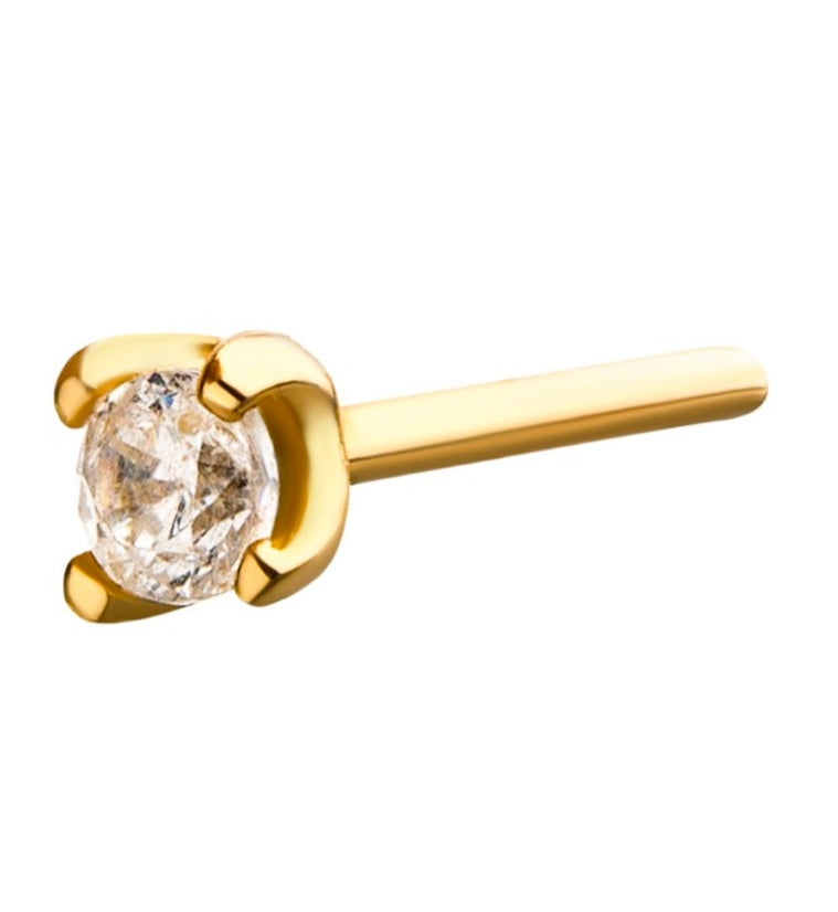 14kt Gold Diamond Prong Threadless Top
