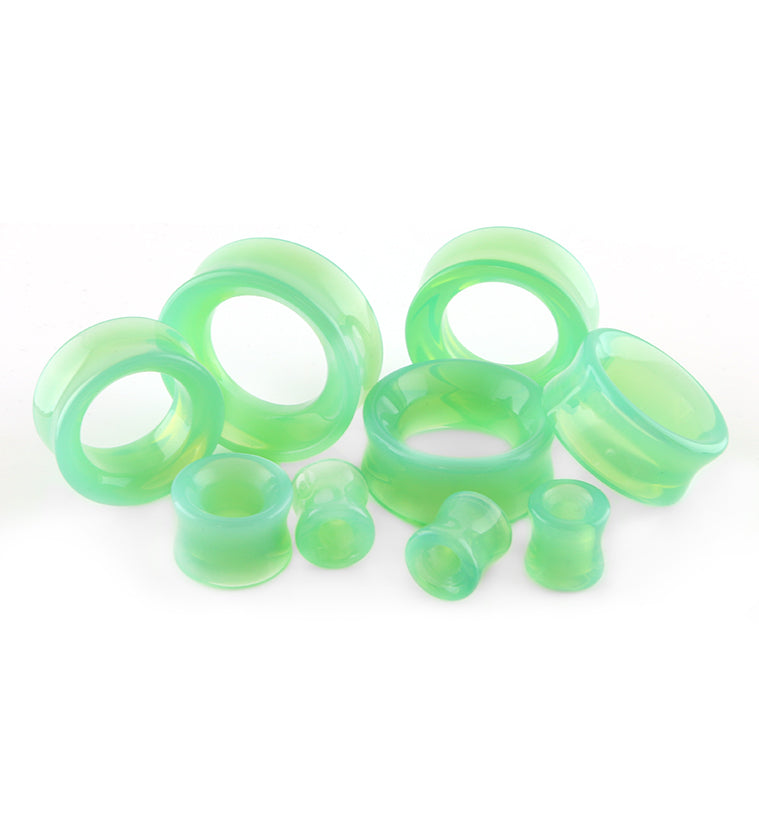 Mint Green Glass Tunnel Plugs